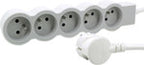 Przedłużacz STANDARD 6x2P+Z, z przewodem 3.0 metra 3x1.5 mm2 - biały/jasnoszary, HELMO