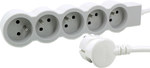 Przedłużacz STANDARD 6x2P+Z, z przewodem 3.0 metra 3x1.5 mm2 - biały/jasnoszary, HELMO