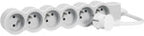 Przedłużacz STANDARD 6x2P+Z, z przewodem 3.0 metra 3x1.5 mm2 - biały/jasnoszary, HELMO