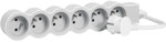 Przedłużacz STANDARD 6x2P+Z, z przewodem 3.0 metra 3x1.5 mm2 - biały/jasnoszary, HELMO