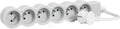 Przedłużacz STANDARD 6x2P+Z, z przewodem 3.0 metra 3x1.5 mm2 - biały/jasnoszary, HELMO