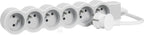 Przedłużacz STANDARD 6x2P+Z, z przewodem 3.0 metra 3x1.5 mm2 - biały/jasnoszary, HELMO