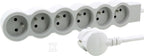 Przedłużacz STANDARD 6x2P+Z, z przewodem 3.0 metra 3x1.5 mm2 - biały/jasnoszary, HELMO