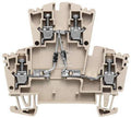 Blok zaciskowy, złącze śrubowe, Ciemnobeżowy, 2.5 mm2, 400 V, 400 V, liczba przyłączeń: 4, liczba poziomów: 2, TS 35, WDK 2.5 2D 1.A