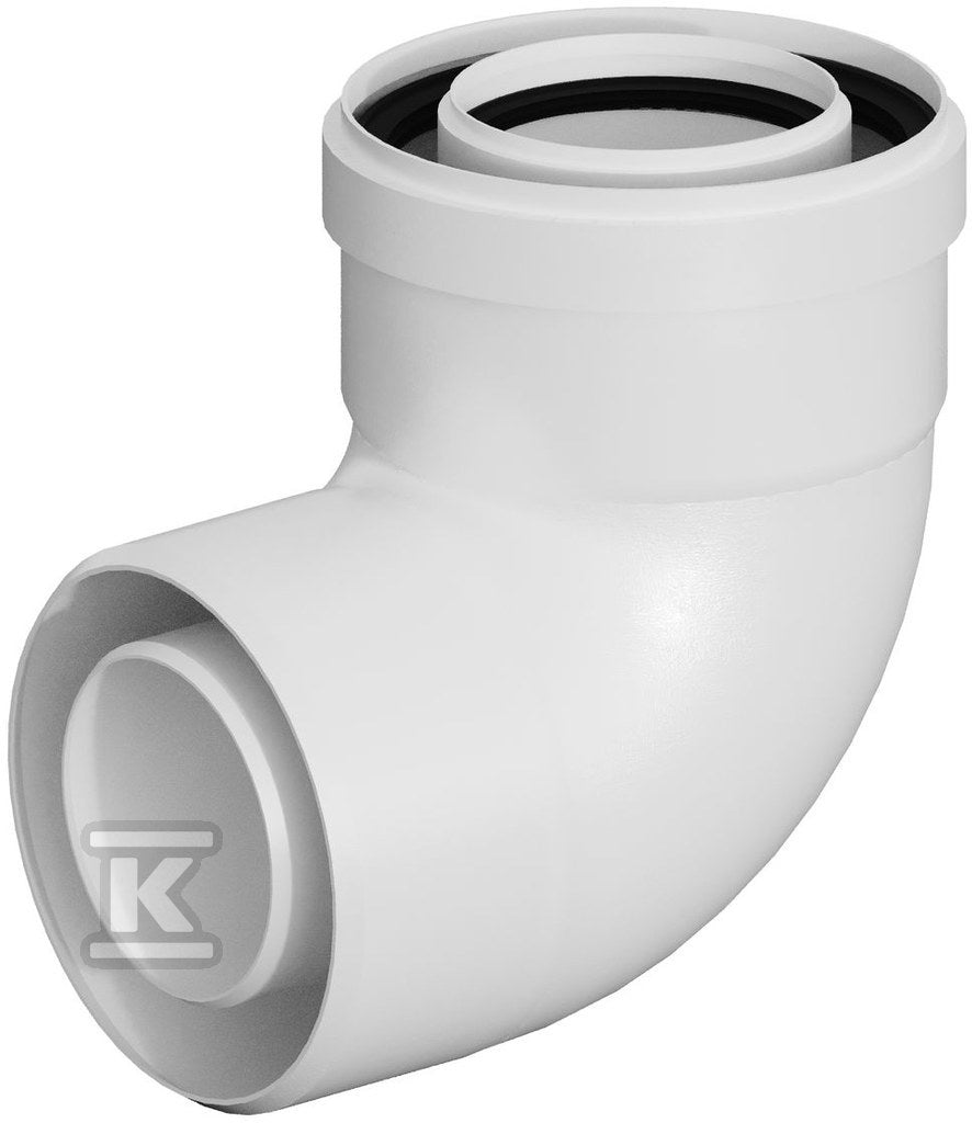 Kolano koncentryczne do systemów kominowych PP-PP 87°DN80/125mm z uszczelką [EPDM] ONNLINE