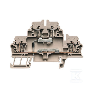 Blok zaciskowy, złącze sprężynowe, Ciemnobeżowy, 2.5 mm2, 500 V, 500 V, liczba przyłączeń: 4, liczba poziomów: 2, TS 35, ZDK 2.5/D/1