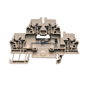 Blok zaciskowy, złącze sprężynowe, Ciemnobeżowy, 2.5 mm2, 500 V, 500 V, liczba przyłączeń: 4, liczba poziomów: 2, TS 35, ZDK 2.5/D/6