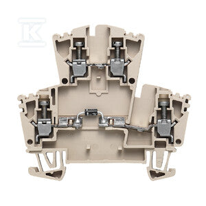 Blok zaciskowy, złącze śrubowe, Ciemnobeżowy, 2.5 mm2, 400 V, 400 V, liczba przyłączeń: 4, liczba poziomów: 2, TS 35, WDK 2.5 1D