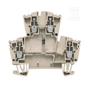 Blok zaciskowy, złącze śrubowe, Ciemnobeżowy, 2.5 mm2, 400 V, 400 V, liczba przyłączeń: 4, liczba poziomów: 2, TS 35, WDK 2.5 1D A.2