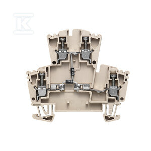 Blok zaciskowy, złącze śrubowe, Ciemnobeżowy, 2.5 mm2, 400 V, 400 V, liczba przyłączeń: 4, liczba poziomów: 2, TS 35, WDK 2.5 2D