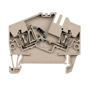 Blok zaciskowy, złącze sprężynowe, Ciemnobeżowy, 2.5 mm2, 400 V, 400 V, liczba przyłączeń: 2, liczba poziomów: 1, TS 35, ZDU 2.5-2/D+
