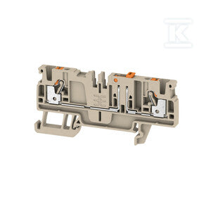 Bloki odczepów probierczych, PUSH IN, Ciemnobeżowy, 2.5 mm2, 20 A, 500 V, liczba przyłączeń: 2, liczba poziomów: 1, ADT 2.5 2C