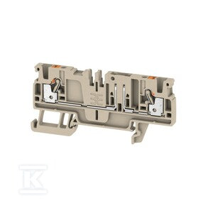 Bloki odczepów probierczych, PUSH IN, Ciemnobeżowy, 2.5 mm2, 20 A, 500 V, liczba przyłączeń: 2, liczba poziomów: 1, ADT 2.5 2C W/O DTLV