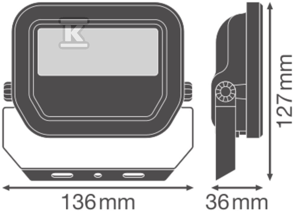 Naświetlacz Floodlight 10 P 8W 1K2LM 840 PS SY100 WT Uniwersalny naświetlacz o strumieniu świetlnym do 1200 lm