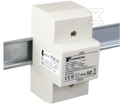 Transformator jednofazowy PSS 30 230/24V IP30 na szynę DIN TH-35 w obudowie modułowej