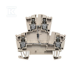 Blok zaciskowy, złącze śrubowe, Ciemnobeżowy, 2.5 mm2, 400 V, 400 V, liczba przyłączeń: 4, liczba poziomów: 2, TS 35, WDK 2.5 1D A.1