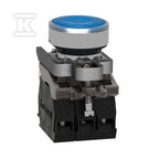 Przycisk kryty podświetany LED, NO+NZ, 24V, niebieski
