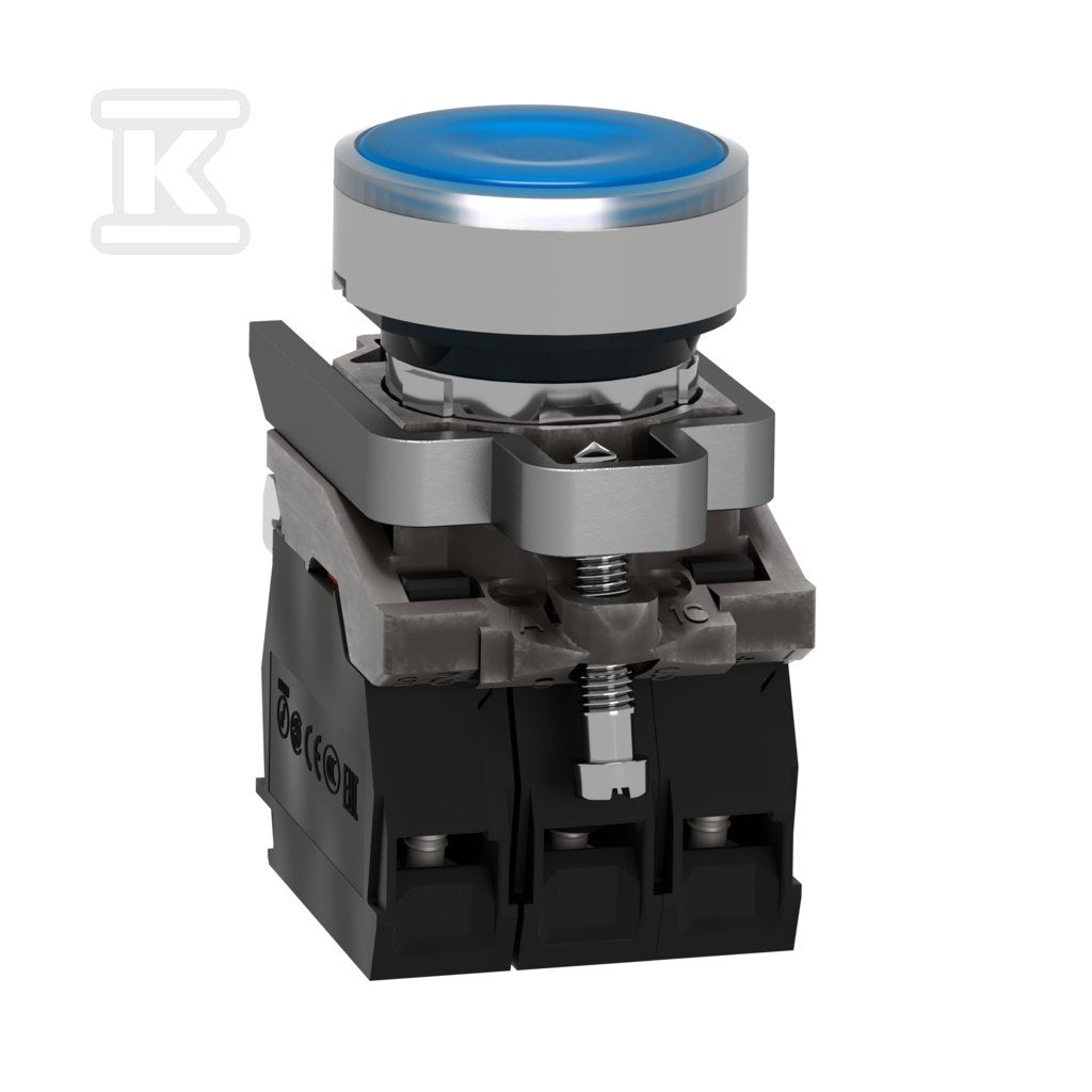 Przycisk kryty podświetany LED, NO+NZ, 24V, niebieski