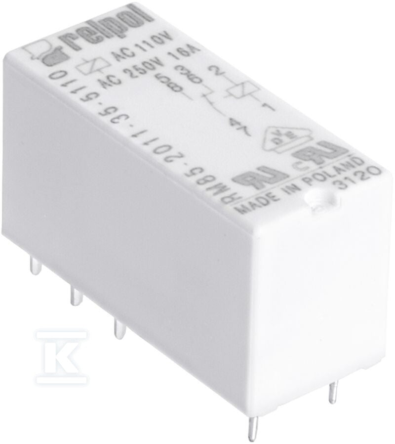 Przekaźnik miniaturowy RM85-2011-35-5110 elektromagnetyczny do obwodu drukowanego i gniazda wtykowego, raster 3,5mm, wysokość 15,7mm
