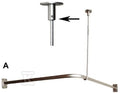 Drążek Inox zasłony prysznicowej 90x90 cm, w komplecie z mocowaniem do sufitu