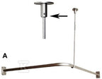 Drążek Inox zasłony prysznicowej 90x90 cm, w komplecie z mocowaniem do sufitu
