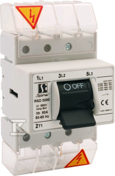 ROZŁĄCZNIK DŹWIGN.3 BIEGUN. 80A STANDARD RSD-3080\W02