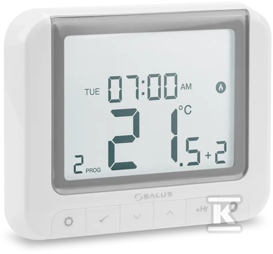 Regulator temperatury przewodowy SALUS RT520 bateryjny programowalny tygodniowy natynkowy biały
