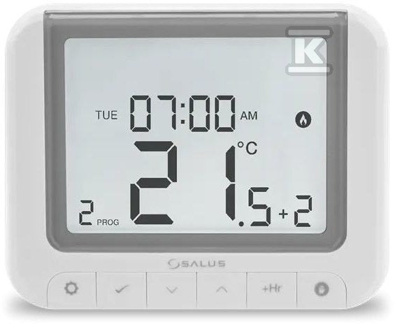 Regulator temperatury przewodowy SALUS RT520 bateryjny programowalny tygodniowy natynkowy biały