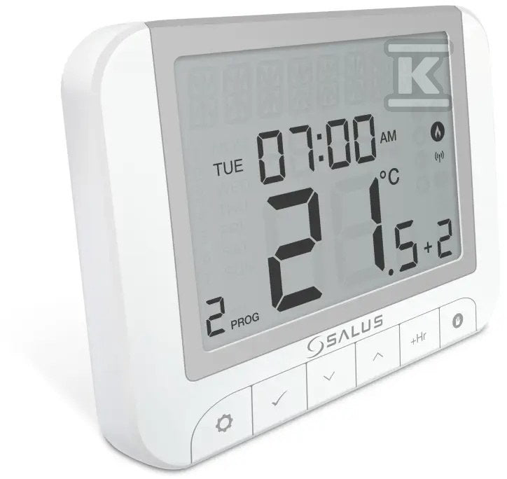 Regulator temperatury przewodowy SALUS RT520 bateryjny programowalny tygodniowy natynkowy biały
