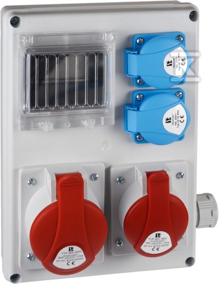 ROZDZIELNICA ROS-SLIM 1*32A 5P,1*16A 5P, 2*250V, OKIENKO Z UCHWYTEM ROS-SLIM\X1603DA