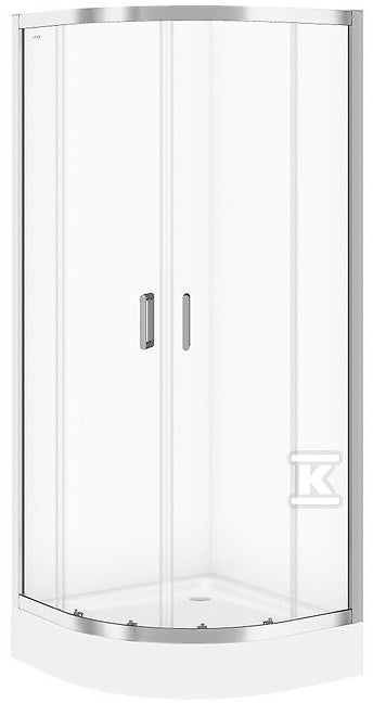 Zestaw B97: Kabina prysznicowa Arteco półokrągła 90x190 z brodzikiem TAKO 90x16