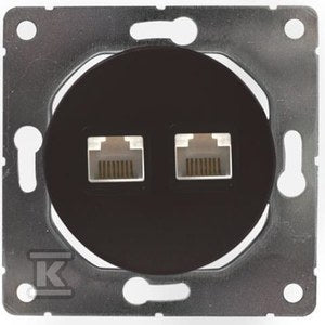 Gniazdo telefoniczno-komputerowe RJ11/RJ45, czarne, Soul