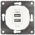 Gniazdo USB podwójne, 2,1 A, białe, Soul