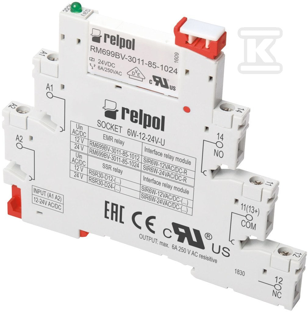Przekaźnik interfejsowy SIR6W-24VDC-R
