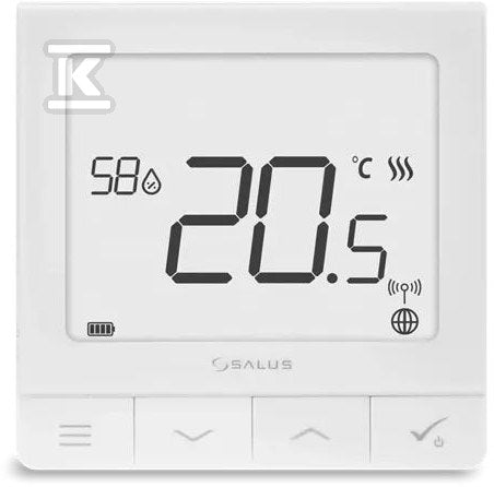 Regulator temperatury bezprzewodowy SALUS SQ610RF Quantum, akumulatorowy tygodniowy natynkowy biały, z OpenTherm