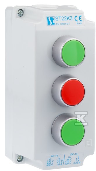 KASETA KOMPLETNA 3-OTWOROWA Z NAP KZ,KC,KZ I 2 DŁAWN. POPIEL M20 ST22K3\02-2