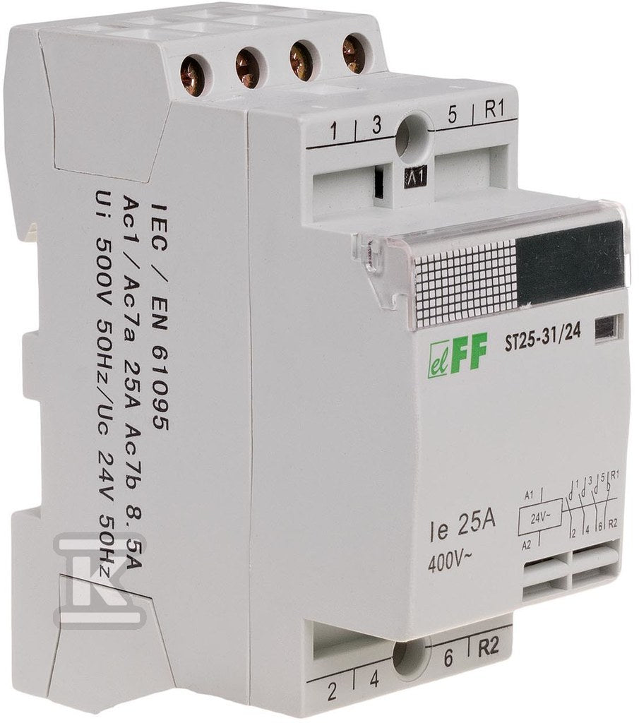 Stycznik modułowy ST25-31/24 stycznik modułowy styki 3NO+1NC I=25A nap. Cewki U=24V AC 2 moduły
