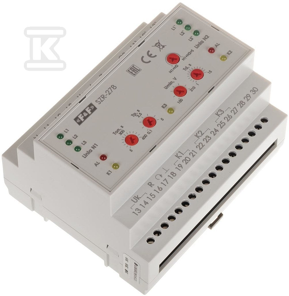 Sterownik załączania rezerwy, sieć 3 i 4-przewodowa, 24÷230V AC,