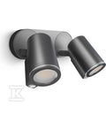 Naświetlacz LED Steinel Spot DUO bluetooth z czujnikiem ruchu 15W 3000K 1040lm zasięg 10m, zakres 90°, IP44 2xGU10, antracyt