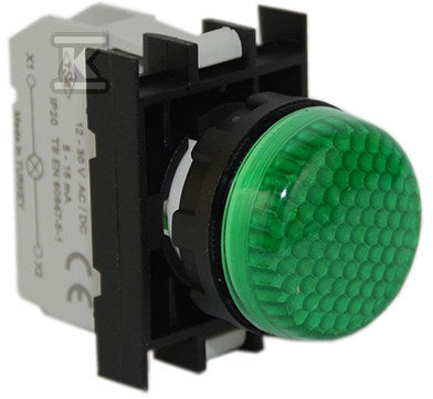 Lampka sygnalizacyjna B z LED, 100-230V AC/DC, zielona T0-B0Y0XY
