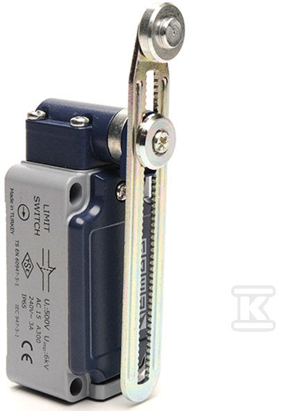 Łącznik L52 w obudowie metalowej, 1NC+1NO, długa metalowa dźwignia z rolką metalową T0-L52K13MEM123