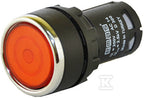 Przycisk kryty, monoblok, stabilny, 1NC, czerwony T0-MB200FK