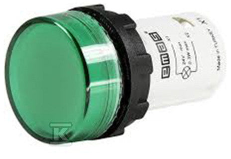 Lampka sygnalizacyjna MB z LED, monoblok, 230V AC, płaski klosz, zielona T0-MBSD220Y