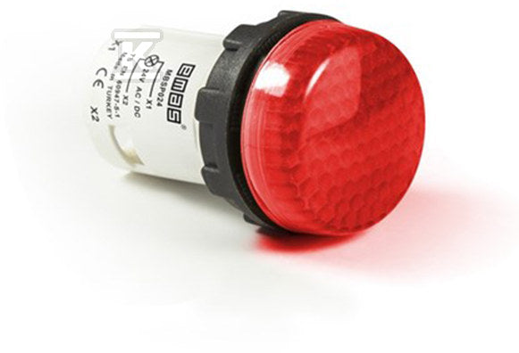Lampka sygnalizacyjna MB z LED, monoblok, 230V AC, wypukły klosz, czerwona T0-MBSP220K