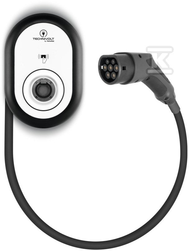 Ładowarka Wallbox 11 kW, kabel ładujący 5m typ 2, trójfazowa, karty RFID, IP54, TECHNIVOLT 101