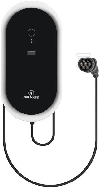 Ładowarka Wallbox 11 kW, kabel ładujący 5m typ 2, trójfazowa, karty RFID, IP54, wskaźnik ładowania, licznik energii, TECHNIVOLT 1100 SMART