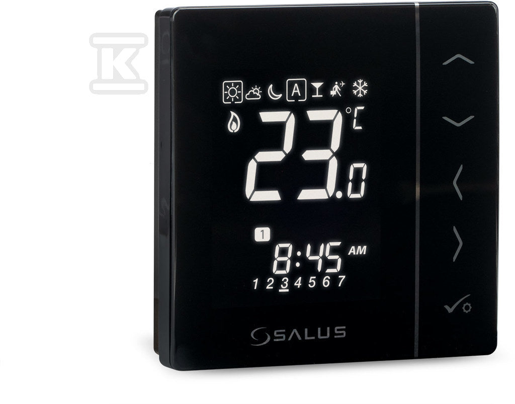 Regulator temperatury przewodowy SALUS VS30B 230V programowalny tygodniowy podtynkowy czarny