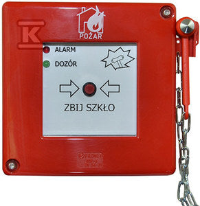 ROP-A z młoteczkiem 2xLED czerwona migająca/zielona (DOZÓR) W0-ROP-A M1/2K XY CB Z/3