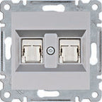 LUMINA Gniazdo komputerowe podwójne RJ45 kat.6 FTP, srebrny