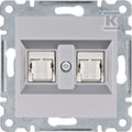 LUMINA Gniazdo komputerowe podwójne RJ45 kat.6 UTP, srebrny